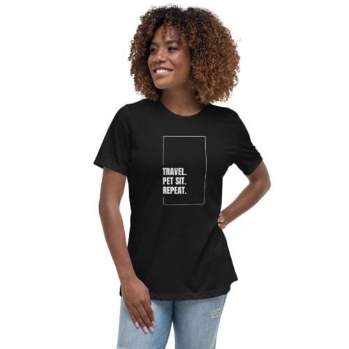 Travel. Pet Sit. Repeat. Women's Relaxed T-Shirt - Image 2